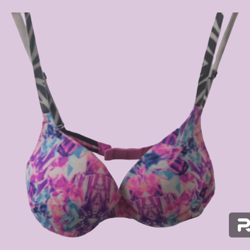 PINK Victoria's Secret wear everywhere push-up bra in pink and multi-colored 32B